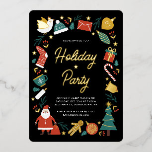 Weihnachts-Party Einladung Foil Weihnachtskarte