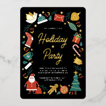 Weihnachts-Party Einladung Foil Weihnachtskarte
