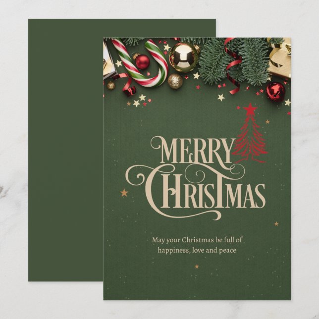 Weihnachts-Party Einladung, frohe Weihnachten Einladung (Vorne/Hinten)