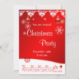 Weihnachts-Party Einladung im roten Hintergrund