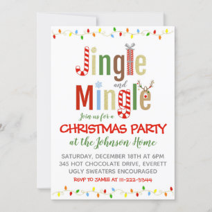 Weihnachts-Party Einladung Jingle und Mingle