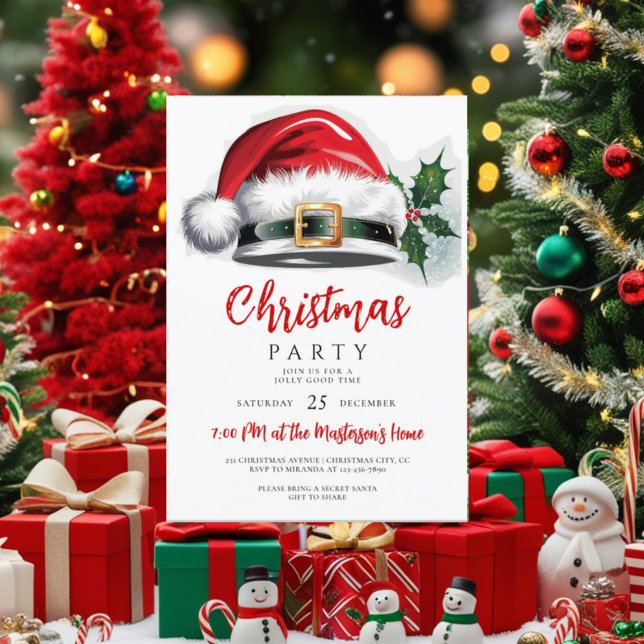 Weihnachts-Party Einladung-Karte. Secret Santa Edi Einladung (Von Creator hochgeladen)