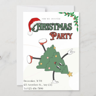 Weihnachts-Party Einladung Moderne Grüne Weihnacht