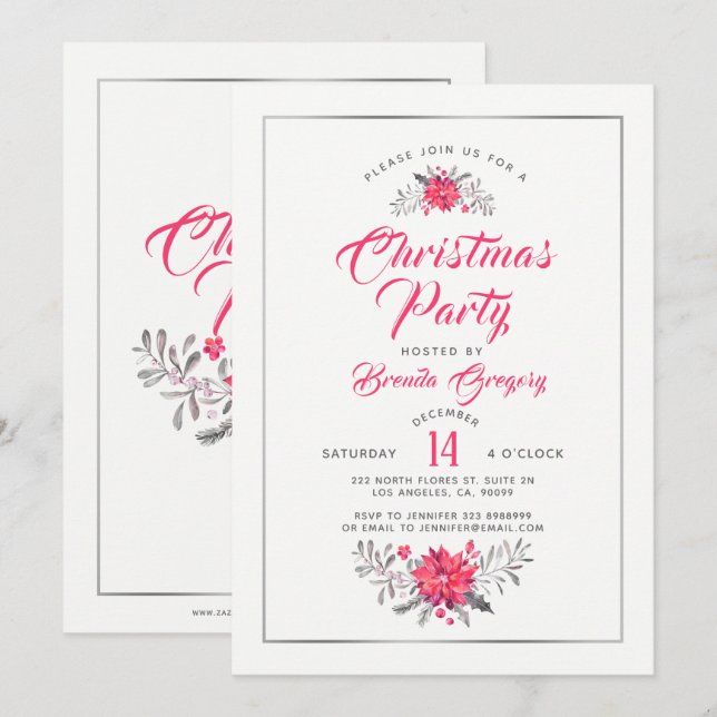 Weihnachts-Party Einladung Moderne Typografie (Vorne/Hinten)