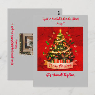Weihnachts-Party Einladung Postkarte