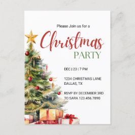 Weihnachts-Party Einladung Postkarte