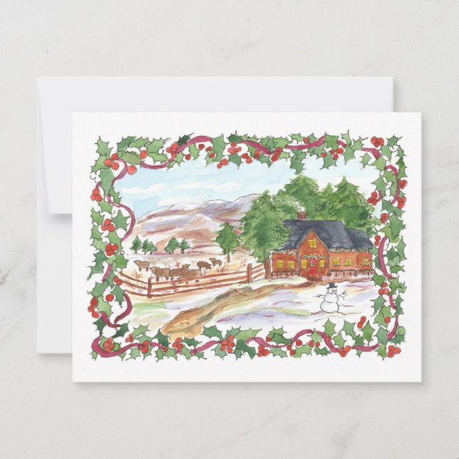 Weihnachts-Party Einladung Viktorianisch Country Z (Vorderseite)