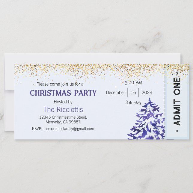 Weihnachts-Party Einladung, Weihnachten einladen Einladung (Vorderseite)
