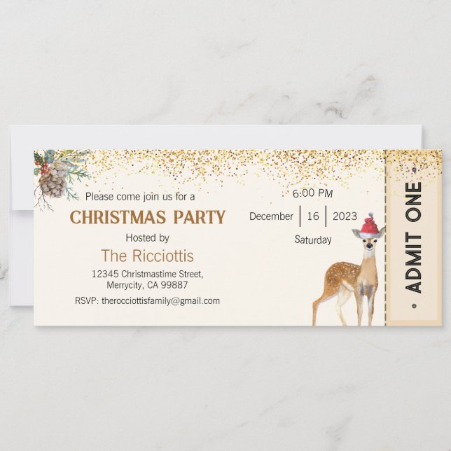 Weihnachts-Party Einladung, Weihnachten einladen Einladung (Vorderseite)