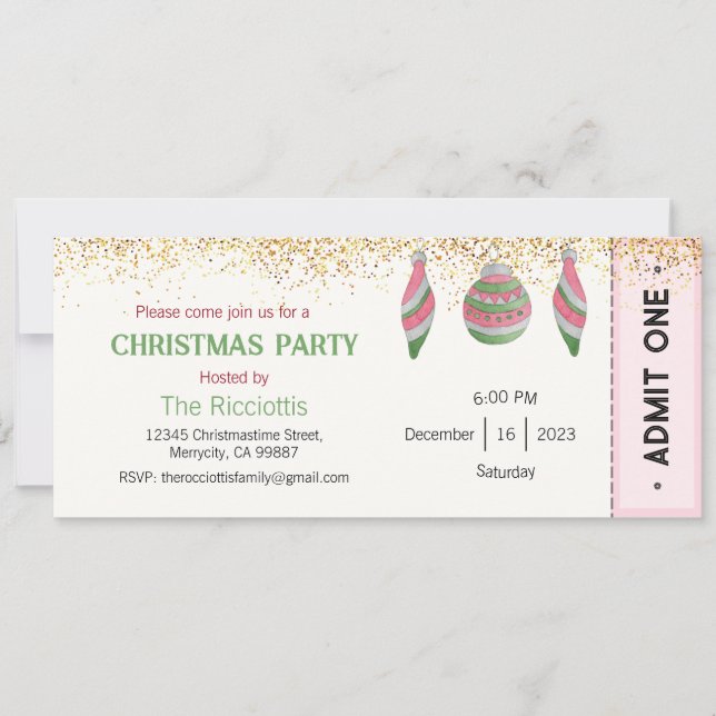 Weihnachts-Party Einladung, Weihnachten einladen Einladung (Vorderseite)