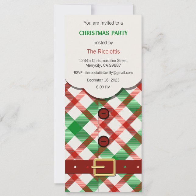Weihnachts-Party Einladung, Weihnachten einladen Einladung (Vorderseite)