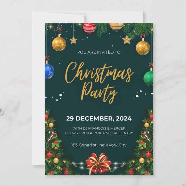 Weihnachts-Party Einladung, Weihnachts-Party Einla Einladung (Vorderseite)