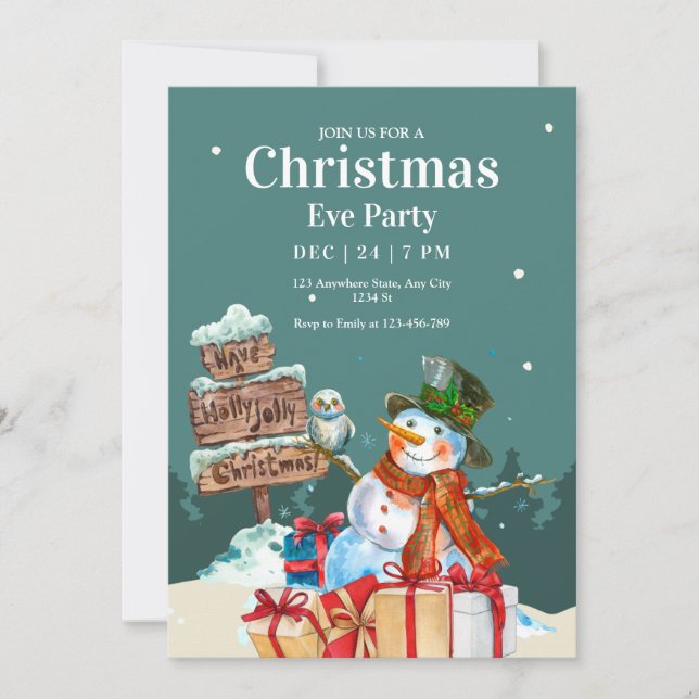 Weihnachts-Party Einladung, Weihnachtsabend Einladung (Vorderseite)