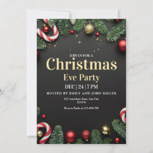 Weihnachts-Party Einladung, Weihnachtsabend Einladung