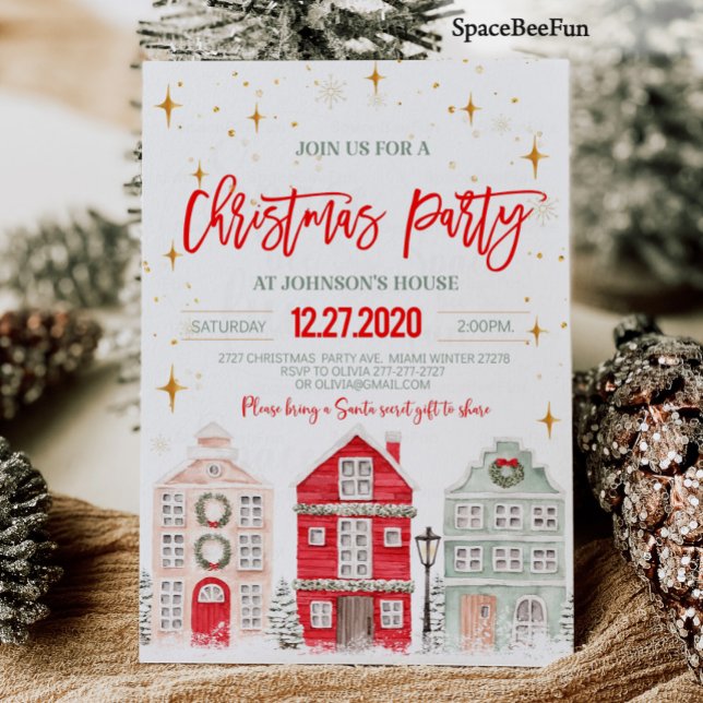 Weihnachts-Party Einladung Winter Weihnachts-Party (Christmas party invitation Winter Adult Company Office Christmas party invite Holiday party Editable)