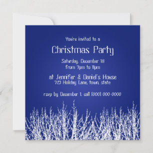 Weihnachts-Party Einladungen Blue White lädt ein