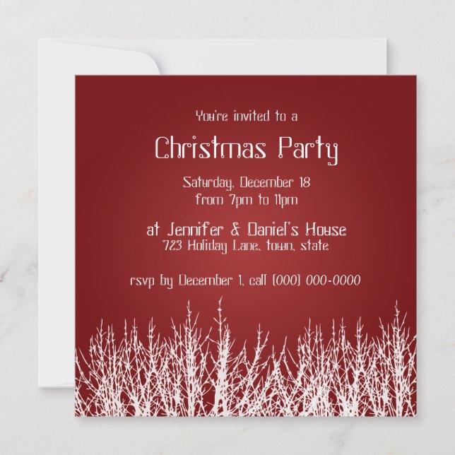Weihnachts-Party Einladungen Feiertag lädt ein (Vorderseite)