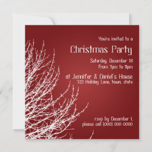 Weihnachts-Party Einladungen Rot White lädt ein