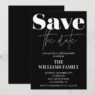Weihnachts-Party Einladungen Save the Date schwarz