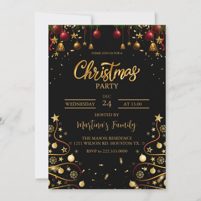 Weihnachts-Party Einladungen Weihnachten Weihnacht (Vorderseite)