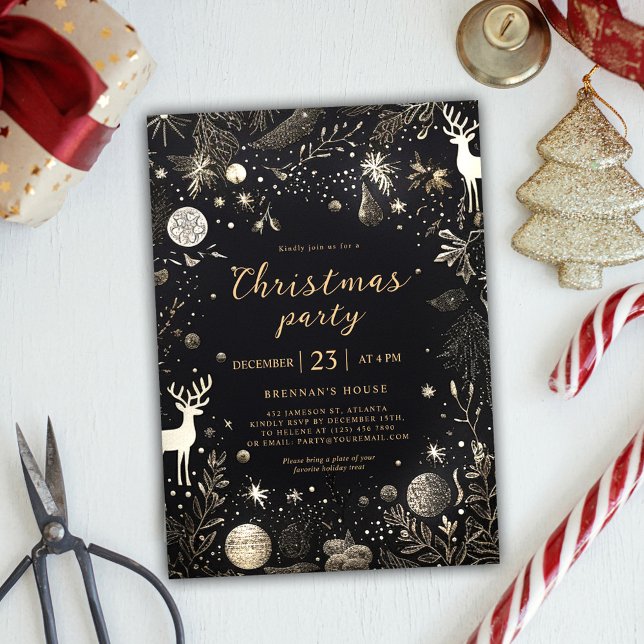 Weihnachts-Party Elegante Feiertage Einladung (Holiday Foil Christmas Party Invitation)