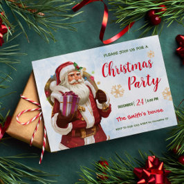 Weihnachts-Party. Familie der klassischen Weihnach Einladung