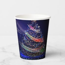 Weihnachts Party farbenfrohe Bäume Navy Blue Rusti Pappbecher