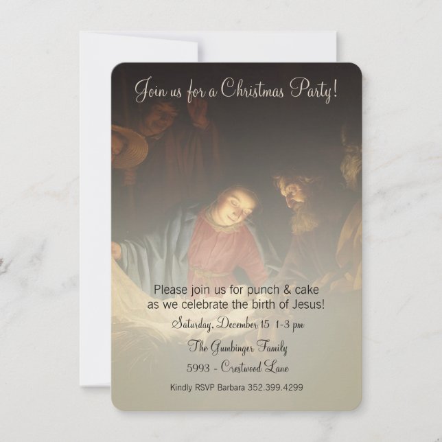 Weihnachts-Party-Feier für Jesus Einladung (Vorderseite)