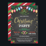 Weihnachts-Party Feiertag Party-chalkboard mistlet Einladung<br><div class="desc">[Alle Texte sind editierbar,  außer "Weihnachten"]Holen Sie sich dieses stilvolle Design jetzt!
Beruf: Weihnachten,  FeiertagThema: Kuss unter dem mistletoeStyle: modern,  elegant,  fröhlich,  lustigFarben: Rot,  Weiß,  Grün,  Festfarben,  Imitate Gold Grafik: Chalkboard Hintergrund,  Weihnachtskandinken,  farbenfrohe Weihnachtssaitenlicht,  Misteloe,  Weihnachtsweihnachtsweih,  Blume,  Imitate goldene Konfetti</div>