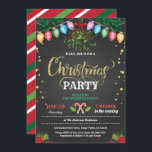 Weihnachts-Party Feiertag Party-chalkboard mistlet Einladung<br><div class="desc">[Alle Texte sind editierbar,  außer "Weihnachten"] Holen Sie sich dieses stilvolle Design jetzt! Occasion: Weihnachten,  Feiertag Thema: Kuss unter dem mistletostil: modern,  chic,  fröhlich,  lustig Farben: rot,  weiß,  grün,  festliche Farben,  Imitate gold Grafik: Kalkboard Hintergrund,  Weihnachtscreme,  farbenfrohe Weihnachtssaiten Licht,  Mistleton,  Weihnachts-Blume,  Imitate goldenen Konfetti</div>