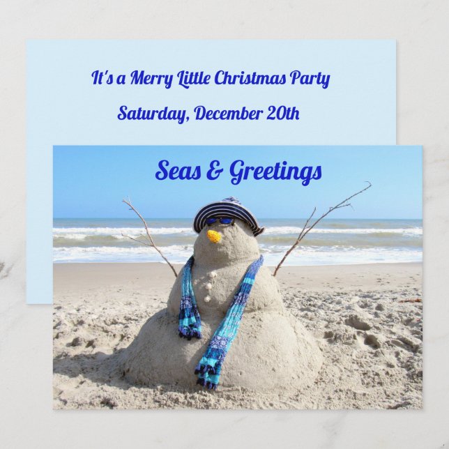 Weihnachts-Party Florida Snowman Einladung (Vorne/Hinten)