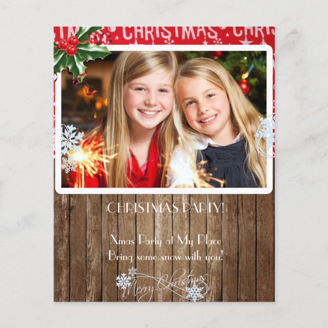 Weihnachts-Party-Flyer mit Ihrem Foto Flyer (Vorne)