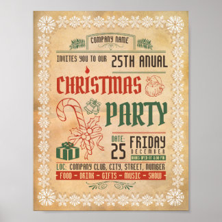 Weihnachts-Party-Flyer Poster