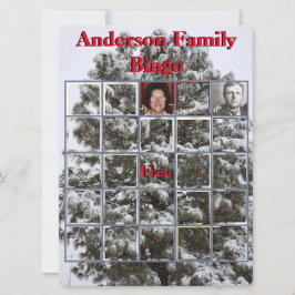 Weihnachts-Party Foto Bingo Snowy Tree