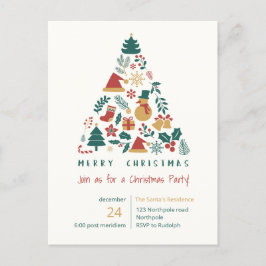 Weihnachts-Party Frohe Winter Dezember Einladungspostkarte