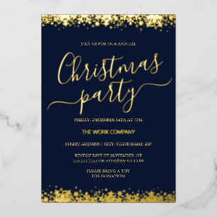 Weihnachts-Party für Navy Folieneinladung