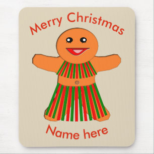 Weihnachts-Party Gingerbread Frau Mousepad