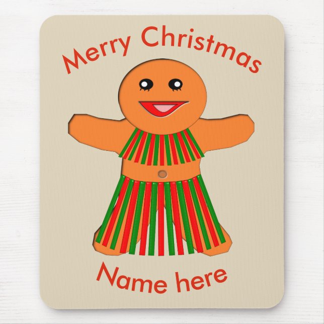 Weihnachts-Party Gingerbread Frau Mousepad (Vorne)
