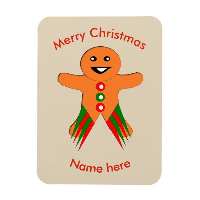 Weihnachts-Party Gingerbread Man Custom Magnet (Vertikal)