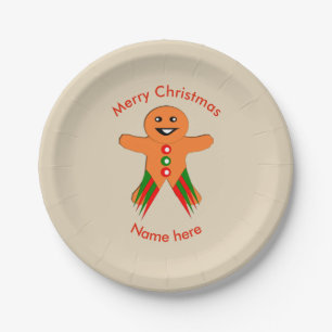 Weihnachts-Party Gingerbread Man Paper Party Plate Pappteller