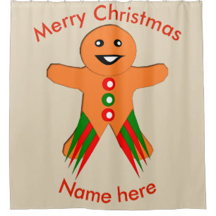 Weihnachts-Party Gingerbread Mann Duschvorhang