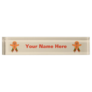 Weihnachts-Party Gingerbrett Man Custom Namplate Namensplakette
