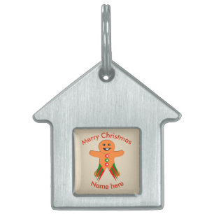 Weihnachts-Party Gingerbrett Mann Custom Pet Tag Tiermarke