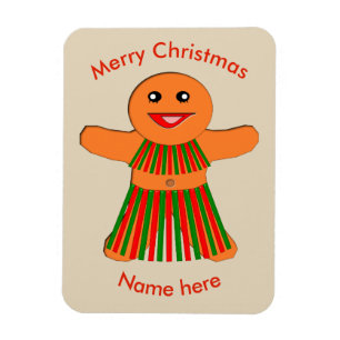 Weihnachts-Party Gingerbrot Frau Custom Magnet