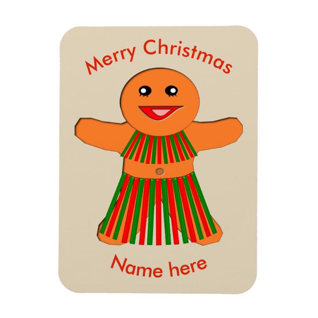 Weihnachts-Party Gingerbrot Frau Custom Magnet (Vertikal)