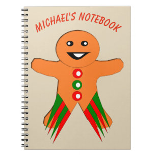 Weihnachts-Party Gingerbrot Man Custom Notebook Notizblock