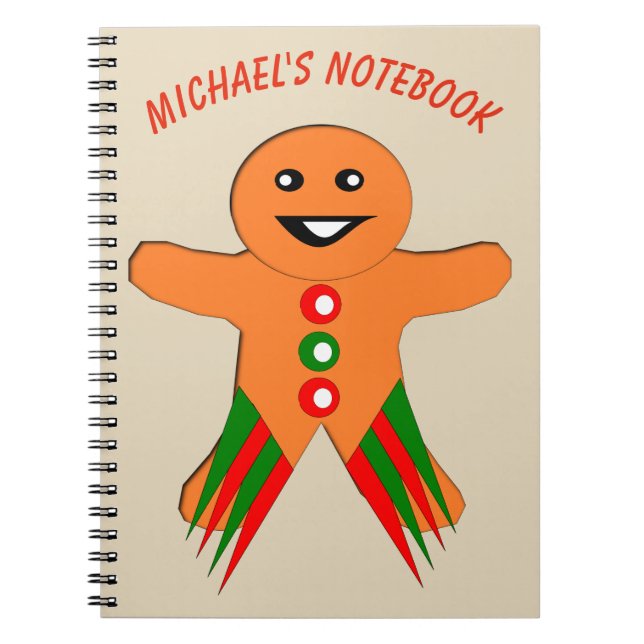 Weihnachts-Party Gingerbrot Man Custom Notebook Notizblock (Vorderseite)