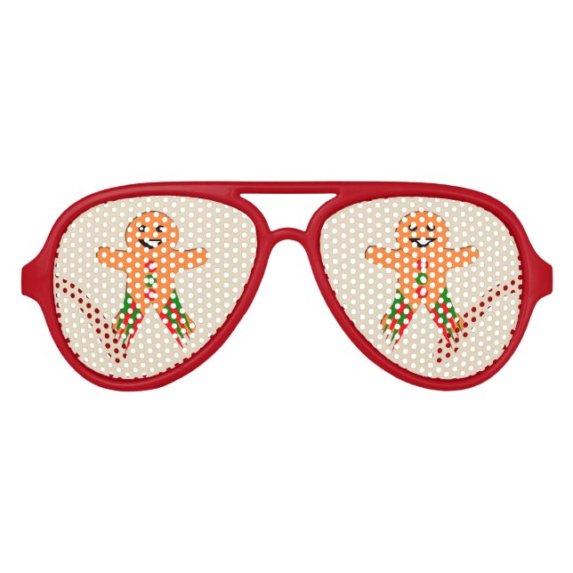Weihnachts-Party Gingerbrot Mann Party Shades Partybrille (Vorderseite)