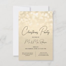 Weihnachts-Party Glam Gold Lights Sparkle Einladun Dankeskarte