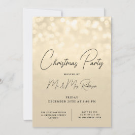 Weihnachts-Party Glam Gold Lights Sparkone Einladung